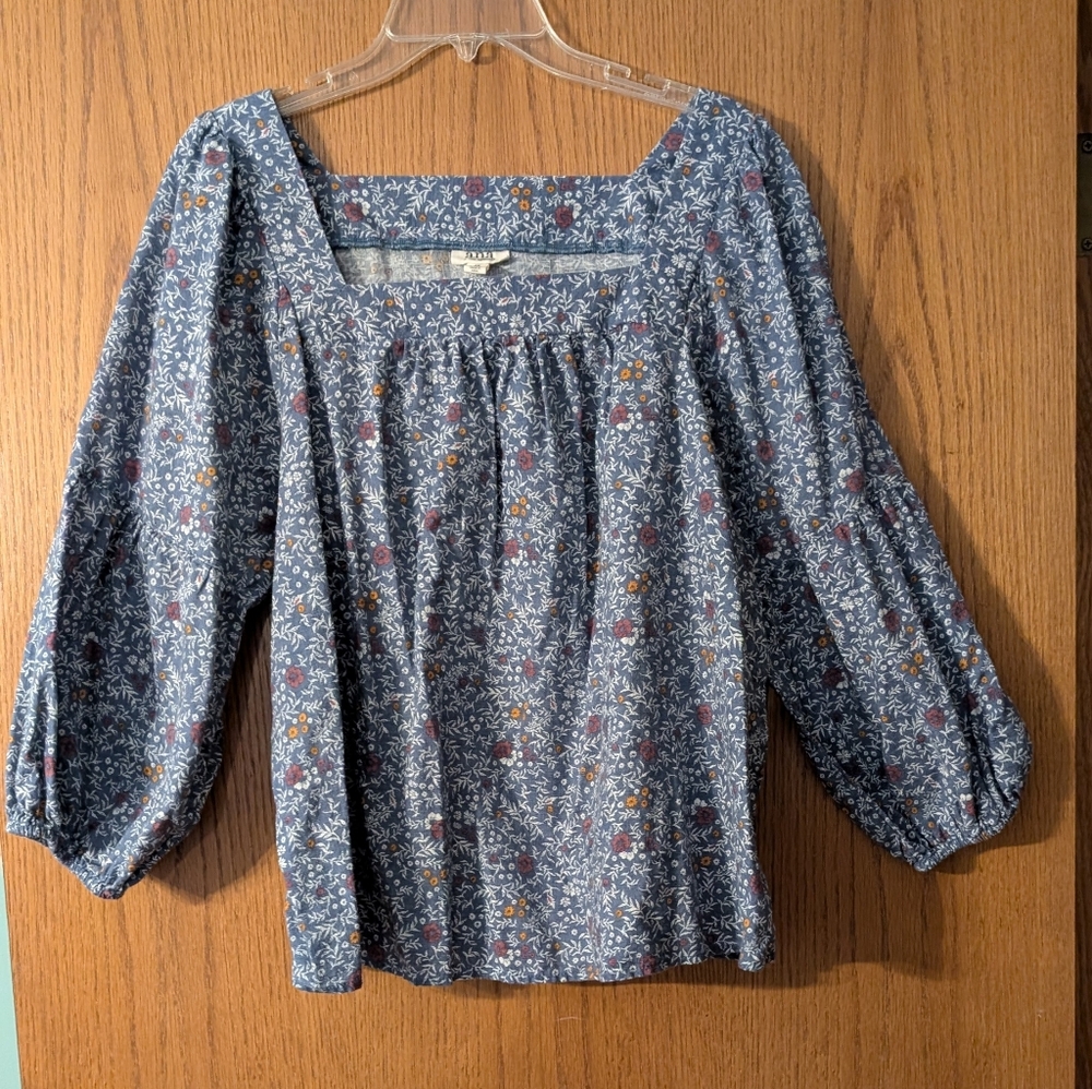 Ana Denim Blue Floral Blouse 0X